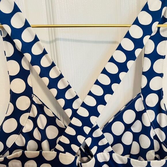 Calvin Klein Blue and White Sleeveless Halter Sundress - Picture 7 of 7